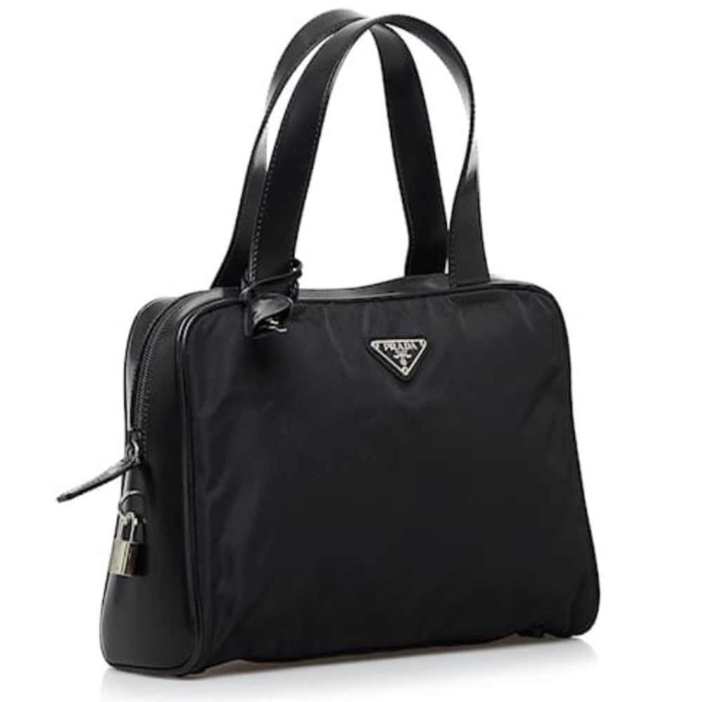 Prada Tessuto Nero Nylon + Leather Satchel Black + Authenticity Card + Dust bag